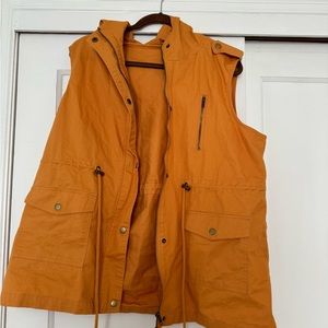 NWOT Hooded Yellow Vest